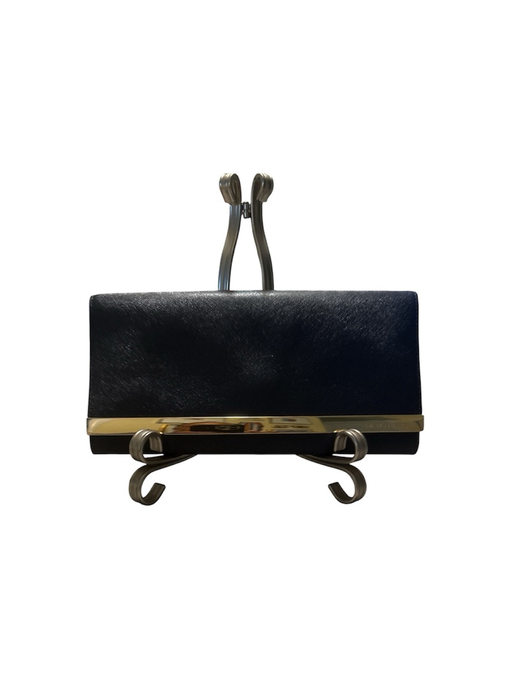 Michael Kors blue Clutch with Gold Accent -